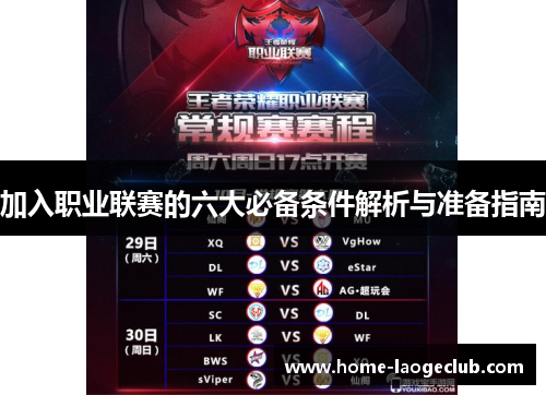 加入职业联赛的六大必备条件解析与准备指南